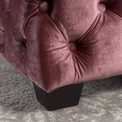 Pouf en velours capitonné Jaymee Modern Glam de Christopher Knight Home