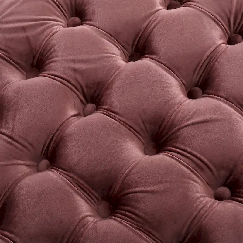 Pouf en velours capitonné Jaymee Modern Glam de Christopher Knight Home