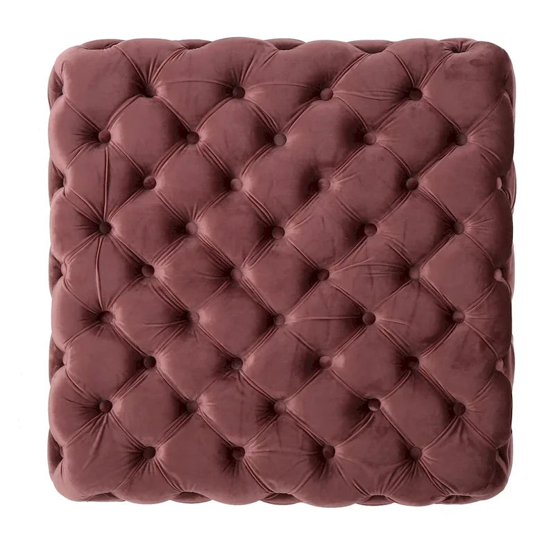 Pouf en velours capitonné Jaymee Modern Glam de Christopher Knight Home