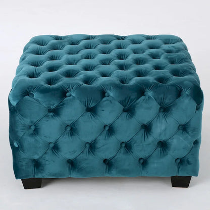 Pouf en velours capitonné Jaymee Modern Glam de Christopher Knight Home