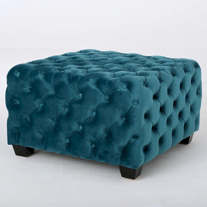 Pouf en velours capitonné Jaymee Modern Glam de Christopher Knight Home