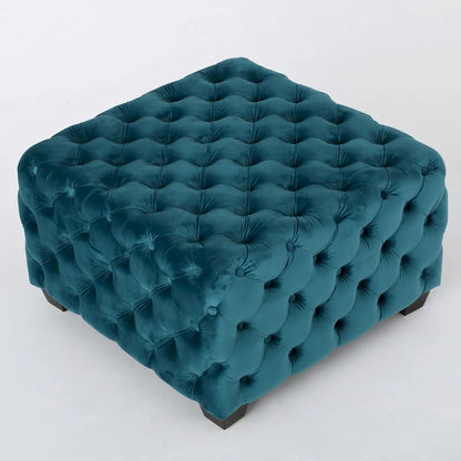 Pouf en velours capitonné Jaymee Modern Glam de Christopher Knight Home