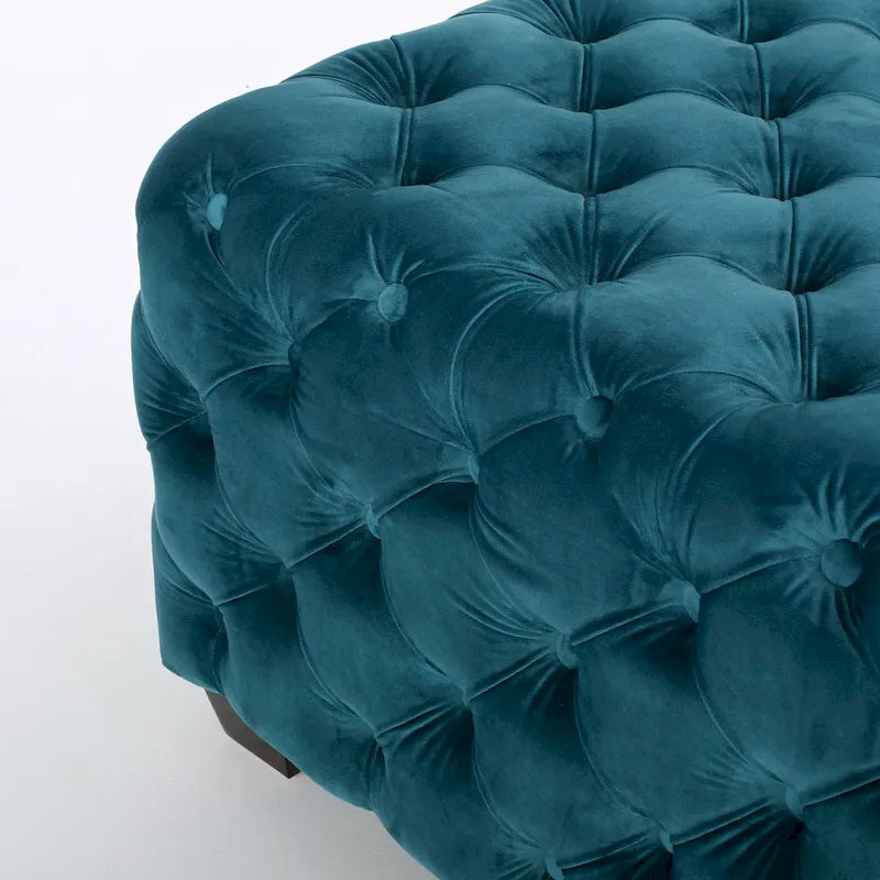 Pouf en velours capitonné Jaymee Modern Glam de Christopher Knight Home