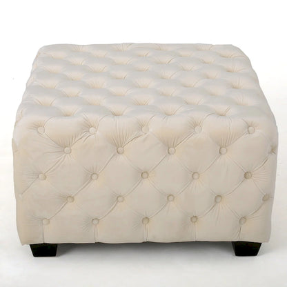 Pouf en velours capitonné Jaymee Modern Glam de Christopher Knight Home
