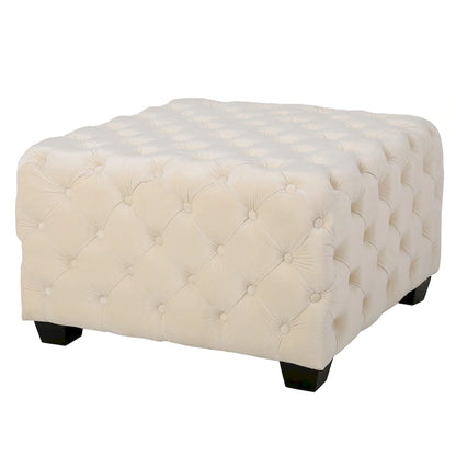 Pouf en velours capitonné Jaymee Modern Glam de Christopher Knight Home