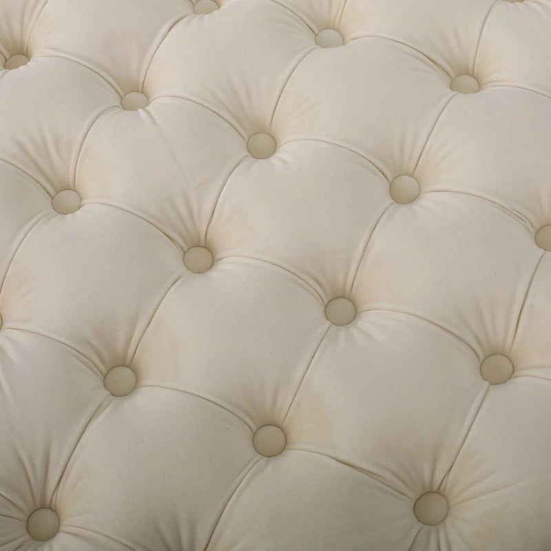 Pouf en velours capitonné Jaymee Modern Glam de Christopher Knight Home