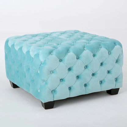 Pouf en velours capitonné Jaymee Modern Glam de Christopher Knight Home