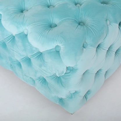 Pouf en velours capitonné Jaymee Modern Glam de Christopher Knight Home