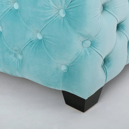 Pouf en velours capitonné Jaymee Modern Glam de Christopher Knight Home