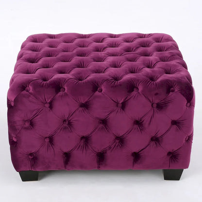 Pouf en velours capitonné Jaymee Modern Glam de Christopher Knight Home