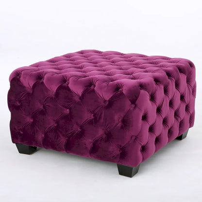 Pouf en velours capitonné Jaymee Modern Glam de Christopher Knight Home