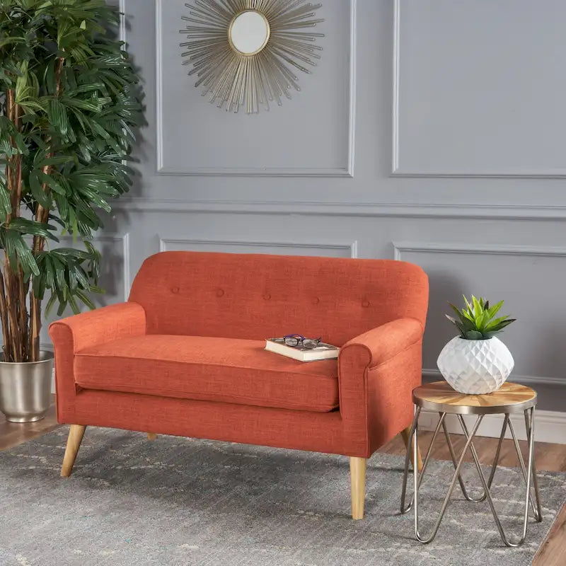 Canapé deux places en tissu Mariah style Mid-Century par Christopher Knight Home