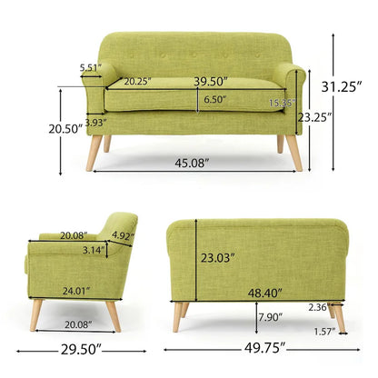 Canapé deux places en tissu Mariah style Mid-Century par Christopher Knight Home