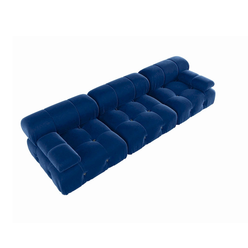 Canapé d'angle modulable convertible 104, canapés minimalistes en velours style milieu du siècle