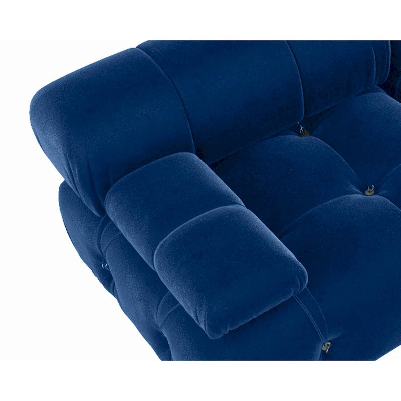 Canapé d'angle modulable convertible 104, canapés minimalistes en velours style milieu du siècle