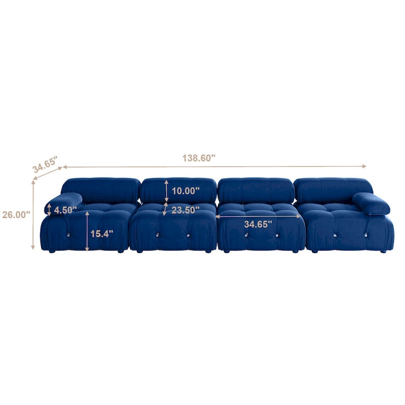 Canapé d'angle modulable convertible 104, canapés minimalistes en velours style milieu du siècle