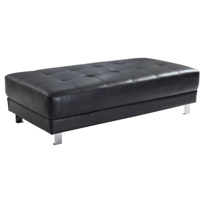 Pouf capitonné en similicuir