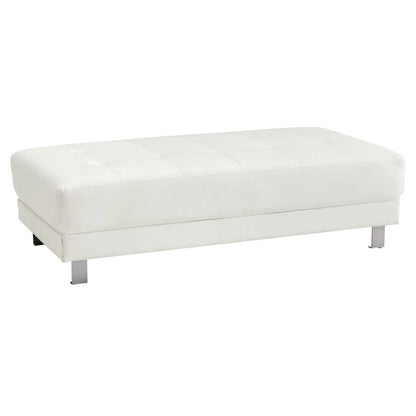 Pouf capitonné en similicuir