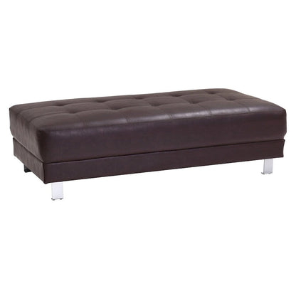 Pouf capitonné en similicuir