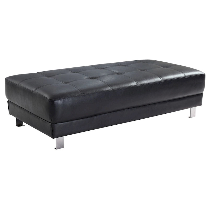 Pouf capitonné en similicuir