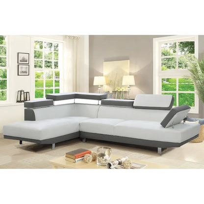 Canapé d'angle en L Riveredge 2 pièces en similicuir, 277 cm de largeur - 193 cm L x 277 cm l x 71 cm H