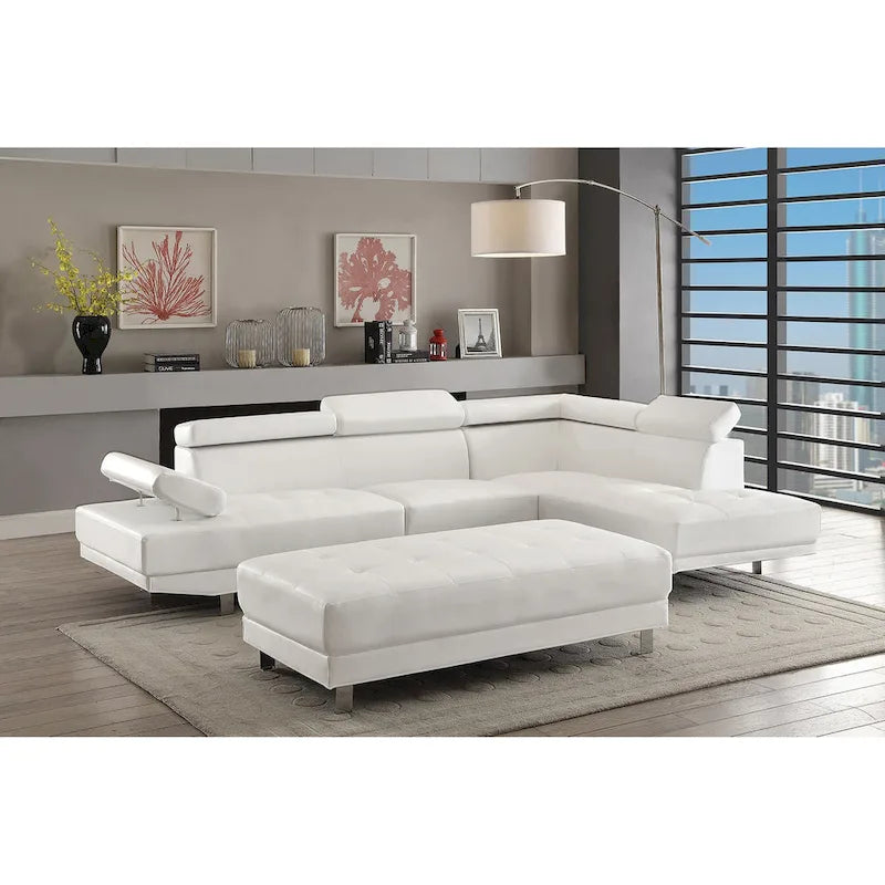 Canapé d'angle en L Riveredge 2 pièces en similicuir, 277 cm de largeur - 193 cm L x 277 cm l x 71 cm H