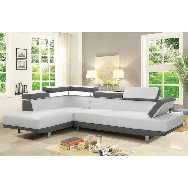 Canapé d'angle en L Riveredge 2 pièces en similicuir, 277 cm de largeur - 193 cm L x 277 cm l x 71 cm H