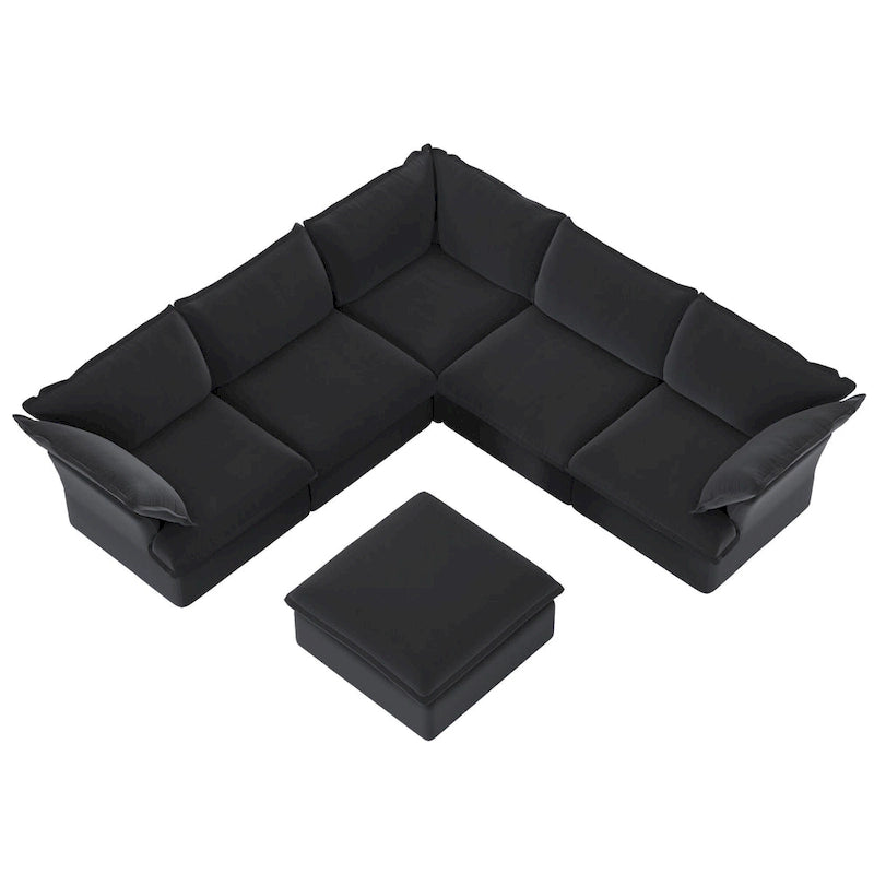 Canapés d'angle sectionnels rembourrés 6 pièces