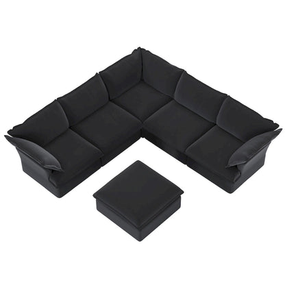 Canapés d'angle sectionnels rembourrés 6 pièces