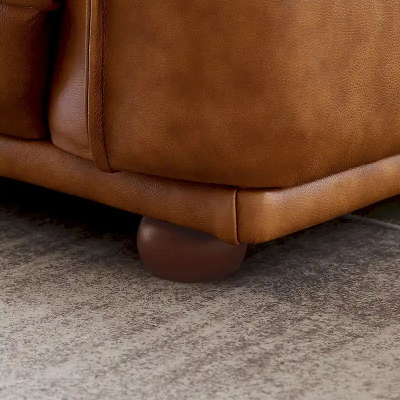 Canapé Manar de luxe moderne du milieu du siècle en cuir véritable