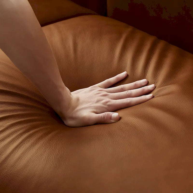 Canapé Manar de luxe moderne du milieu du siècle en cuir véritable