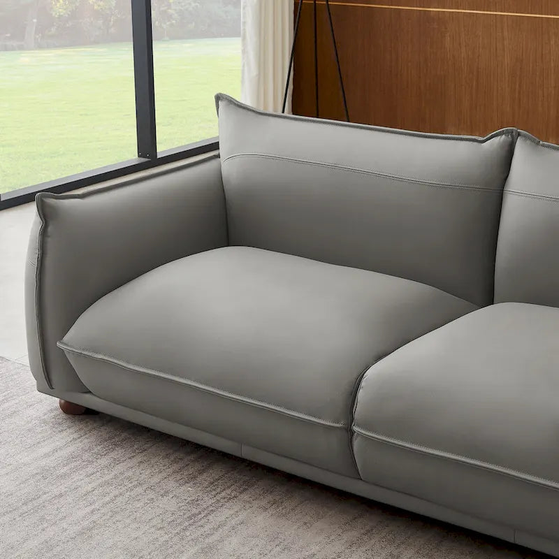 Canapé Manar de luxe moderne du milieu du siècle en cuir véritable