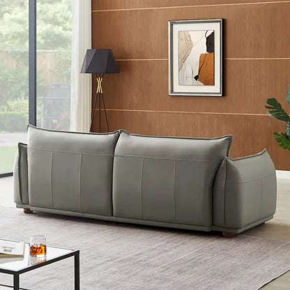 Canapé Manar de luxe moderne du milieu du siècle en cuir véritable