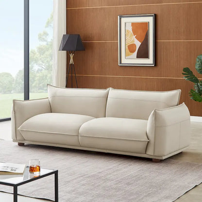 Canapé Manar de luxe moderne du milieu du siècle en cuir véritable