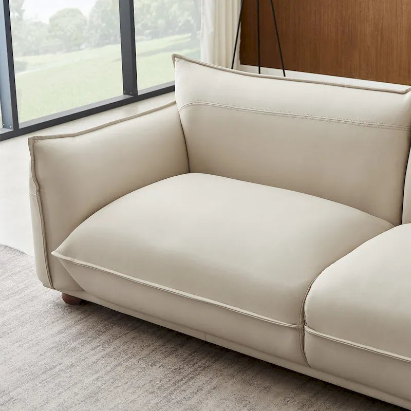 Canapé Manar de luxe moderne du milieu du siècle en cuir véritable