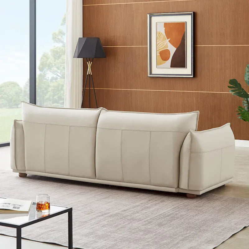Canapé Manar de luxe moderne du milieu du siècle en cuir véritable