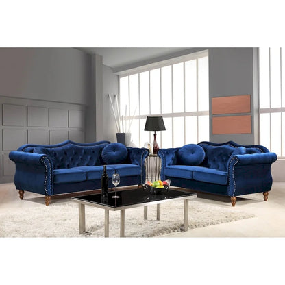 Ensemble de canapés Chesterfield Gracewood Hollow Mantel style milieu du siècle avec clous décoratifs