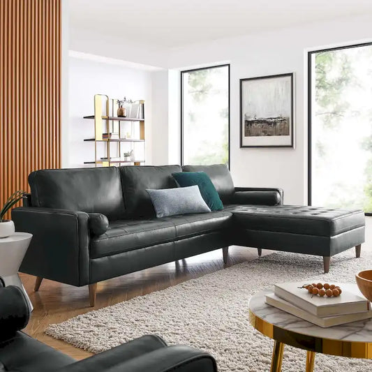 Valour 98 Leather Sectional Sofa