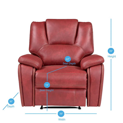 Fauteuil inclinable manuel Steve Silver Kameryn en similicuir