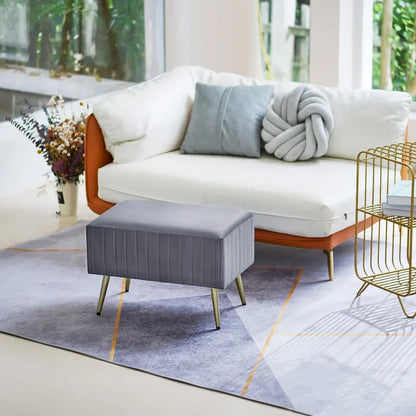 Banc d'entrée moderne capitonné de 24 pouces avec assise rembourrée en velours