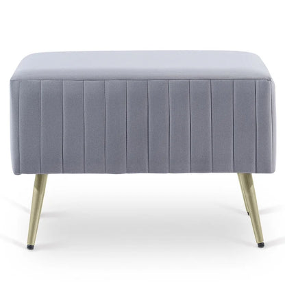 Banc d'entrée moderne capitonné de 24 pouces avec assise rembourrée en velours