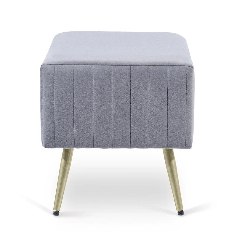 Banc d'entrée moderne capitonné de 24 pouces avec assise rembourrée en velours