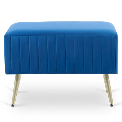 Banc d'entrée moderne capitonné de 24 pouces avec assise rembourrée en velours