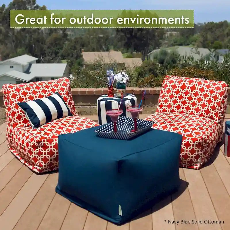 Pouf ottoman Aruba d'intérieur/extérieur Majestic Home Goods, 68,5 cm L x 68,5 cm l x 43 cm H