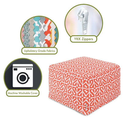 Pouf ottoman Aruba d'intérieur/extérieur Majestic Home Goods, 68,5 cm L x 68,5 cm l x 43 cm H