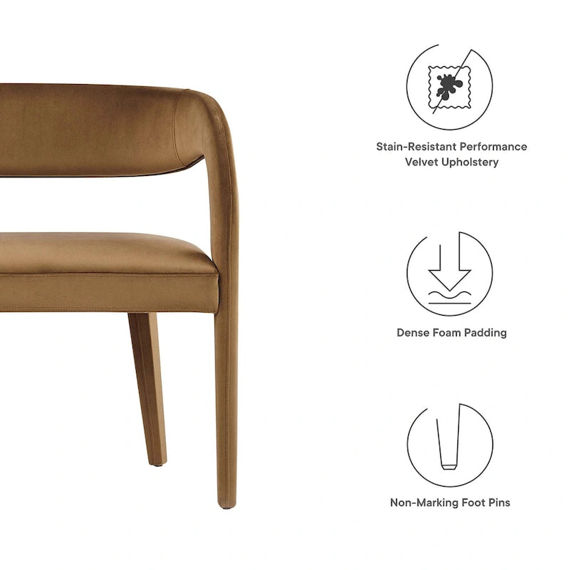 Banc d'appoint en velours Pinnacle Performance