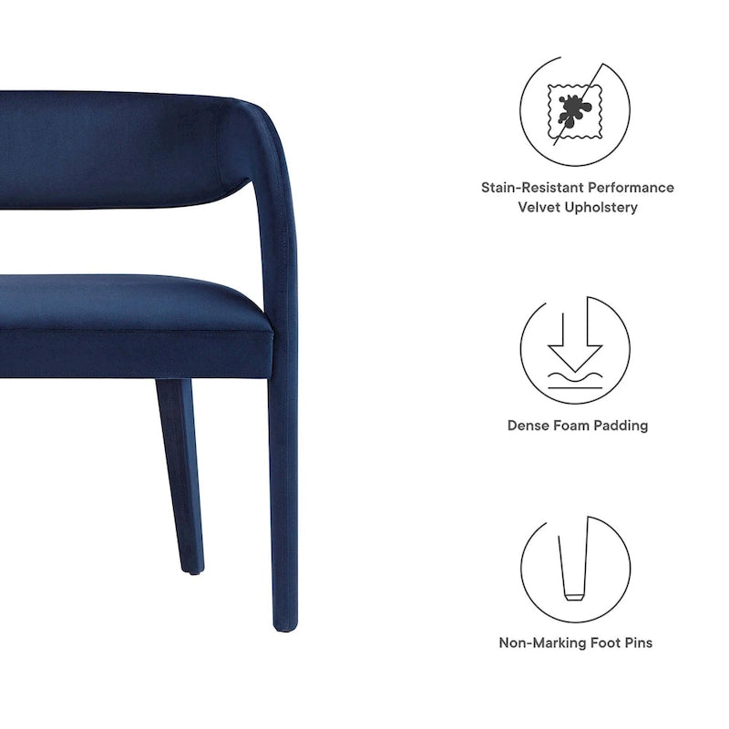 Banc d'appoint en velours Pinnacle Performance