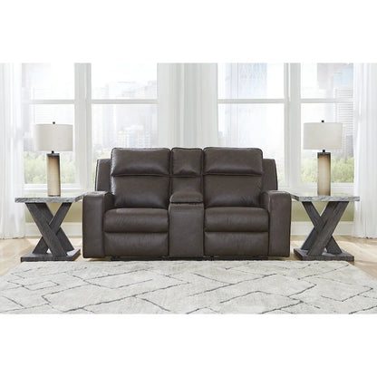 Canapé inclinable deux places avec console, Signature Design by Ashley Lavenhorne - 77 cm (L) x 42 cm (P) x 43 cm (H)