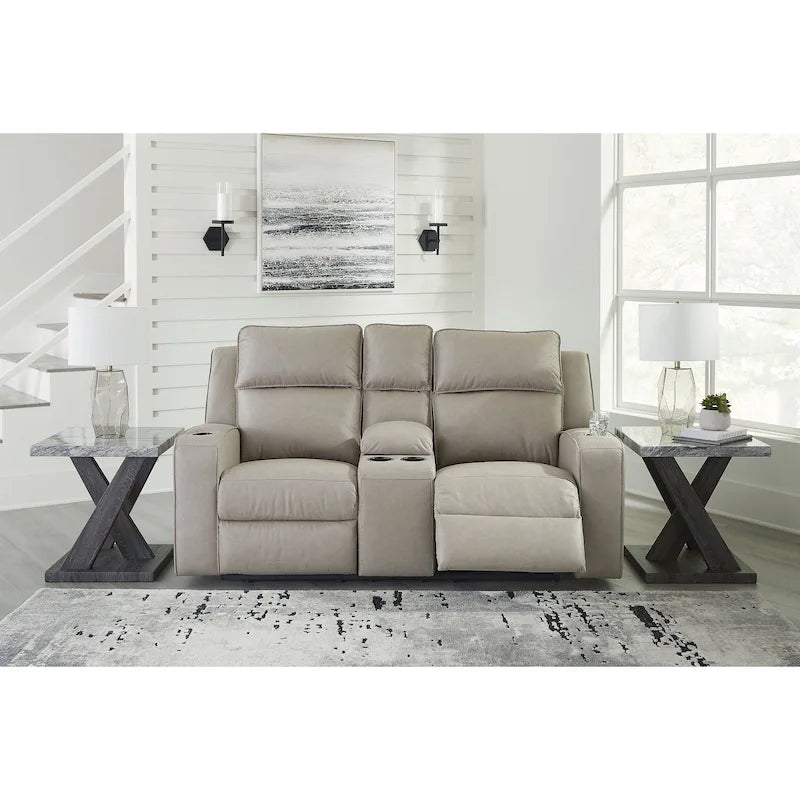 Canapé inclinable deux places avec console, Signature Design by Ashley Lavenhorne - 77 cm (L) x 42 cm (P) x 43 cm (H)
