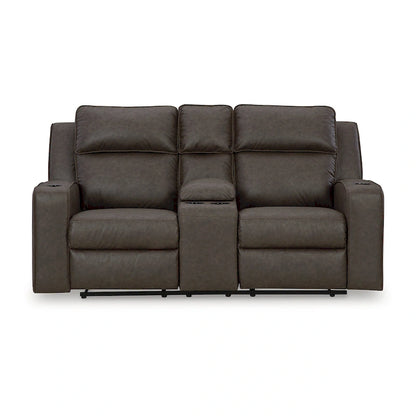 Canapé inclinable deux places avec console, Signature Design by Ashley Lavenhorne - 77 cm (L) x 42 cm (P) x 43 cm (H)